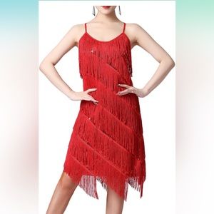 Women’s Dresses Flapper Dresses 20s Gatsby with All-Over Fringe Mini Dresses